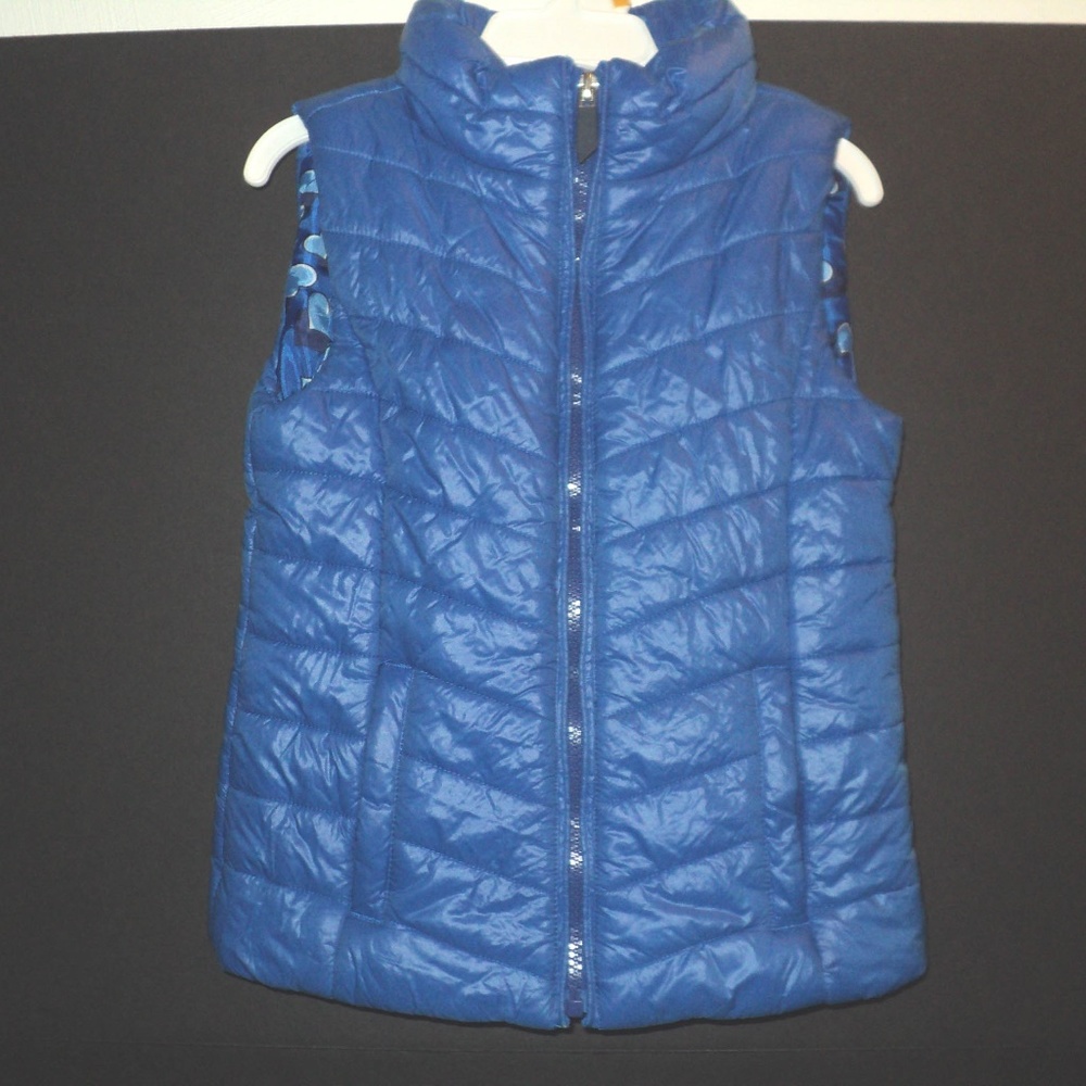 Ruum Girl's Sz XS (5/6) Puffer Vest Blue Full Zip